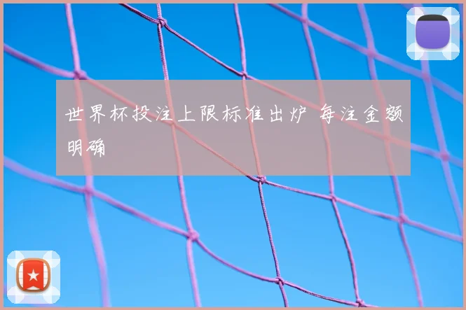 世界杯投注上限标准出炉 每注金额明确